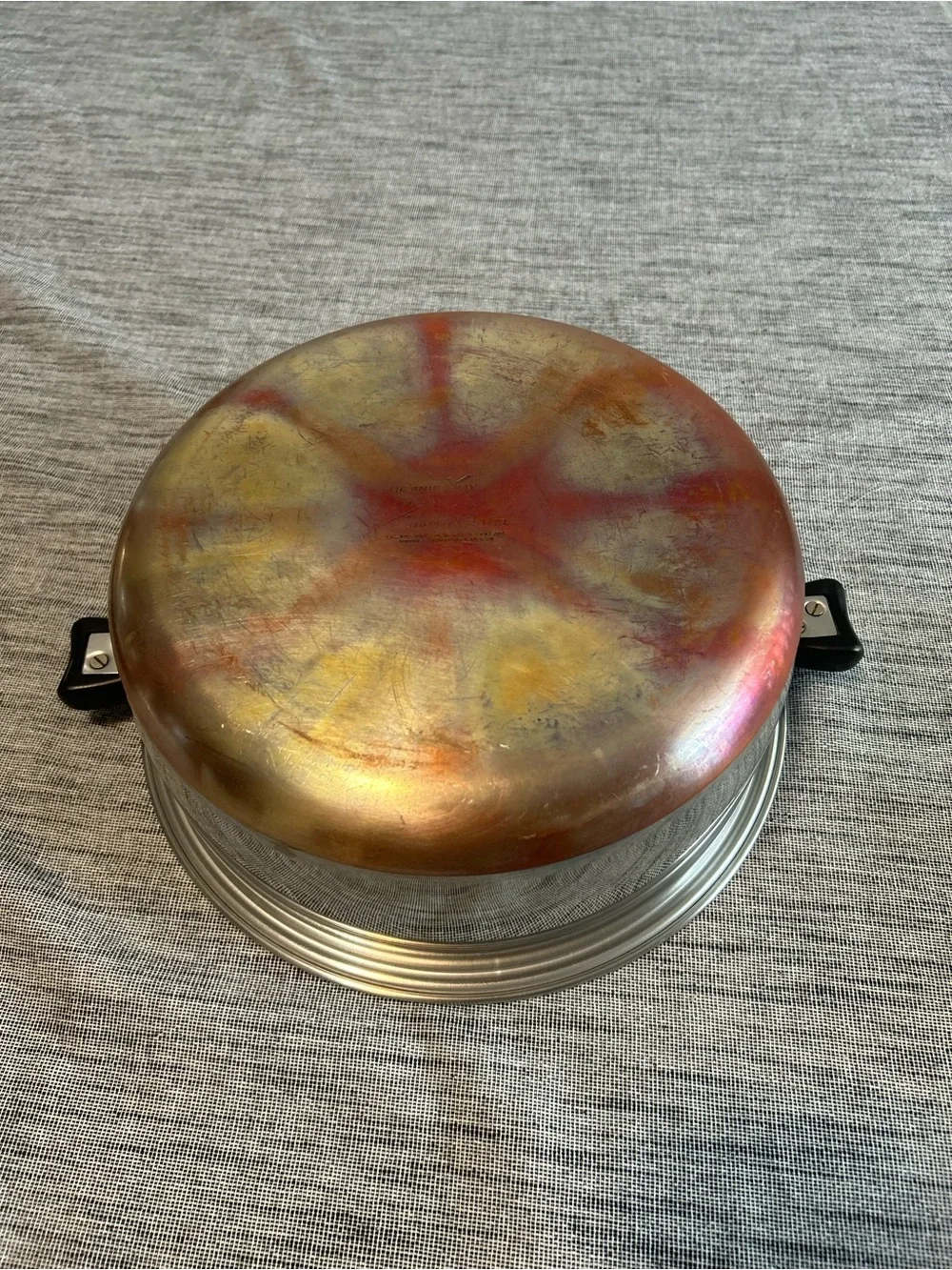 THERMIC RAY By NORRIS LA Stock Pot w/ Lid Set Stainless Steel Copper Bottom USA